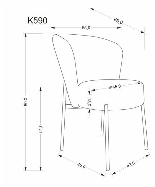 Halmar Jídelní židle K590 šedá