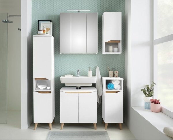 Bílá nízká závěsná skříňka bez umyvadla 60x53 cm Set 857 – Pelipal