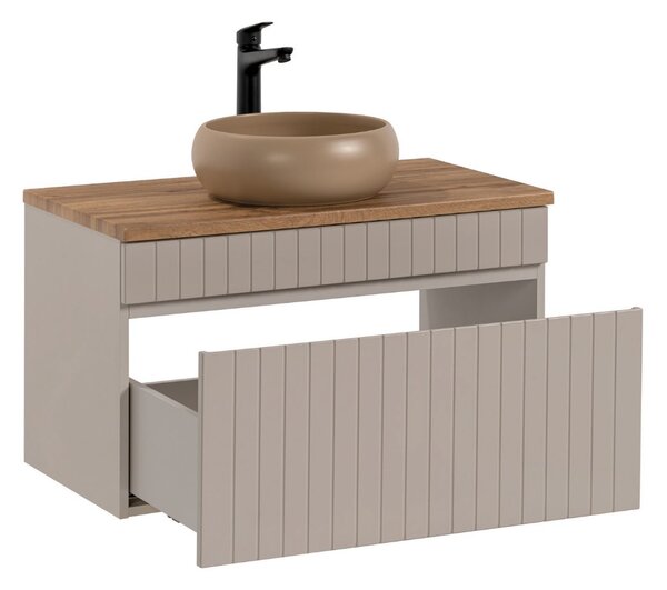 Koupelnová skříňka s umyvadlem a deskou ICONIC Cashmere DU80/1 | 80 cm