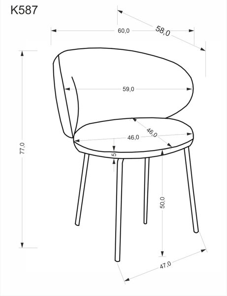 Halmar Jídelní židle K587 šedá