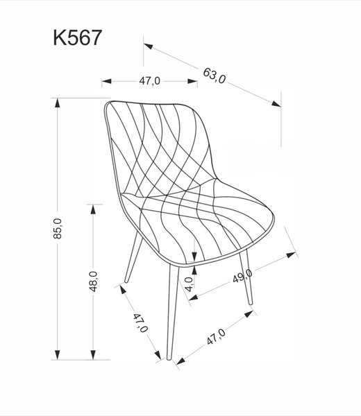 Halmar Jídelní židle K567 šedá