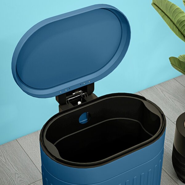 HOMCOM Kuchyňský Koš na Odpady, 20L, Pedálový Koš, Oválný, Kovový s Tichým Uzávěrem, Ochrana proti Otiskům, Odnímatelný Vnitřní Kbelík, 36,5 x 31,2 x