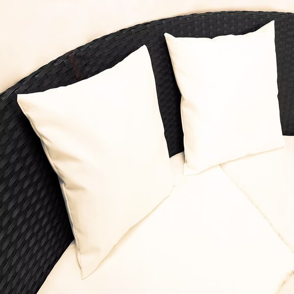Deuba Ratanová zahradní postel LAZY BIG Ø226 cm - černá