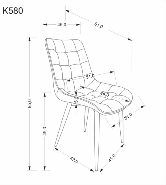 Halmar Jídelní židle K580 šedá