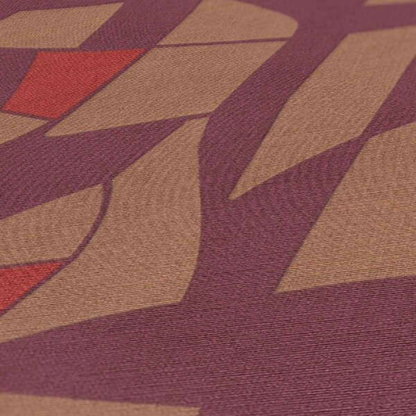 A.S. Création | Vliesová tapeta na zeď Antigua 39093-1 | 0,53 x 10,05 m | červená, fialová, béžová, vínová