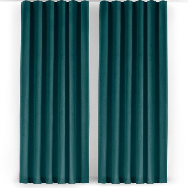 Sametový dimout závěs v petrolejové barvě 200x250 cm Velto – Filumi