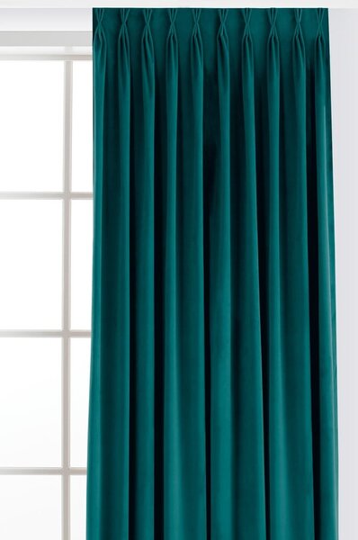 Sametový dimout závěs v petrolejové barvě 200x250 cm Velto – Filumi