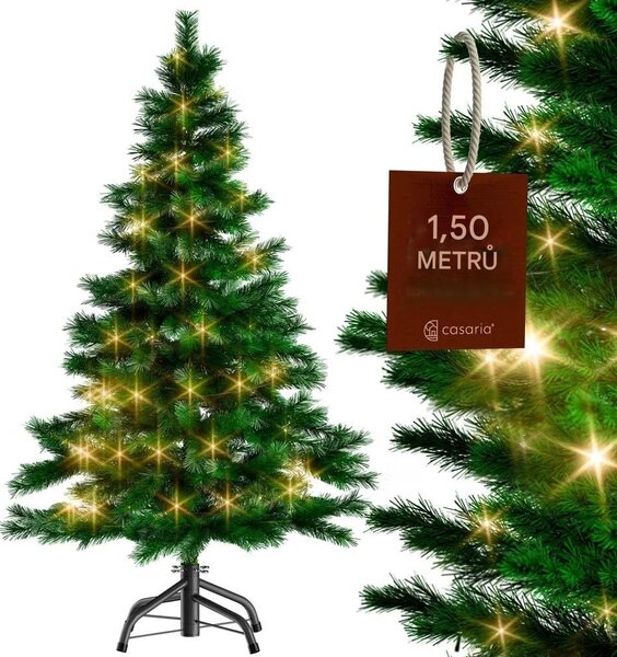 Deuba Umělý vánoční stromeček 150 cm + světelný řetěz