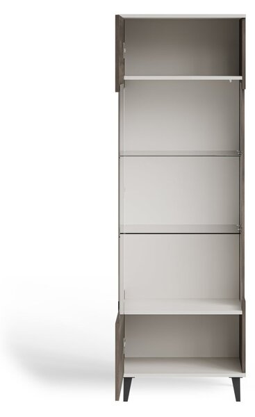 Halmar Vitrína RANDOM 2 W-1 kašmír/ořech/černá