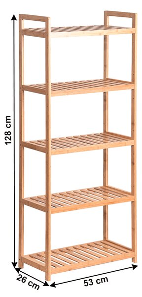 TEMPO 5-policový regál, přírodní bambus, FIORE TYP 3