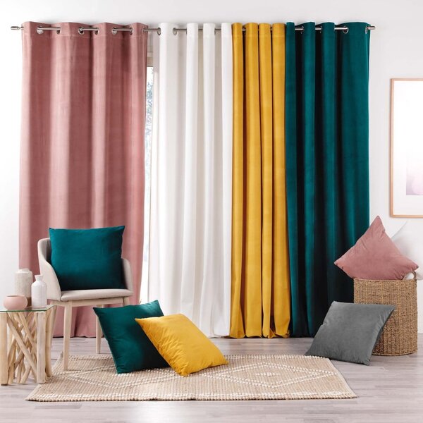 Růžový sametový závěs 140x260 cm Velouriane – douceur d'intérieur