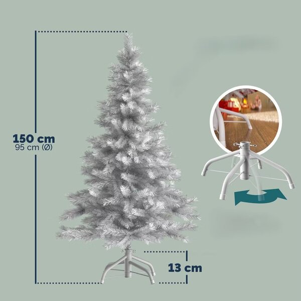 Deuba Umělý vánoční stromeček 150 cm - bílý