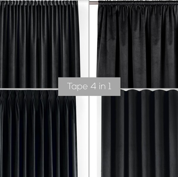Černý sametový dimout závěs 200x250 cm Velto – Filumi