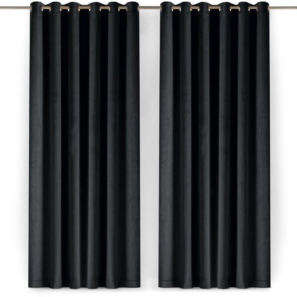 Černý sametový dimout závěs 400x225 cm Velto – Filumi