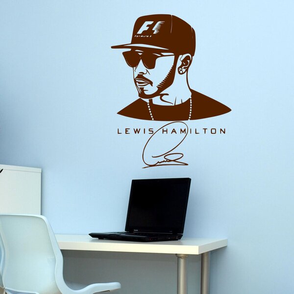 Živá Zeď Samolepka Lewis Hamilton F1 Barva: černá