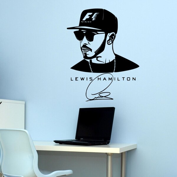 Živá Zeď Samolepka Lewis Hamilton F1 Barva: černá
