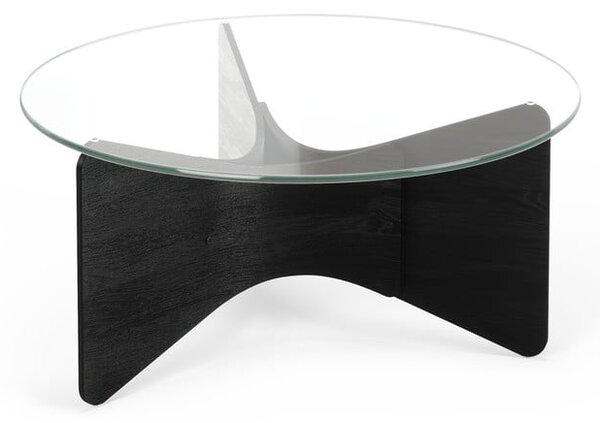 Černý kulatý konferenční stolek se skleněnou deskou 87x87 cm Madera – Umbra