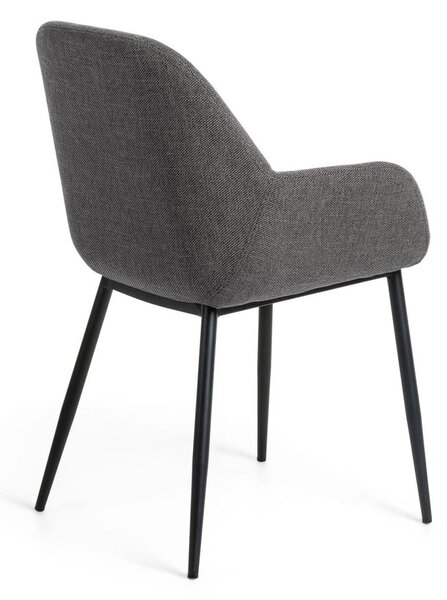 Antracitové čalouněné jídelní křeslo Konna – Kave Home