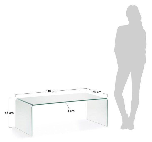 Skleněný konferenční stolek 50x110 cm Burano – Kave Home