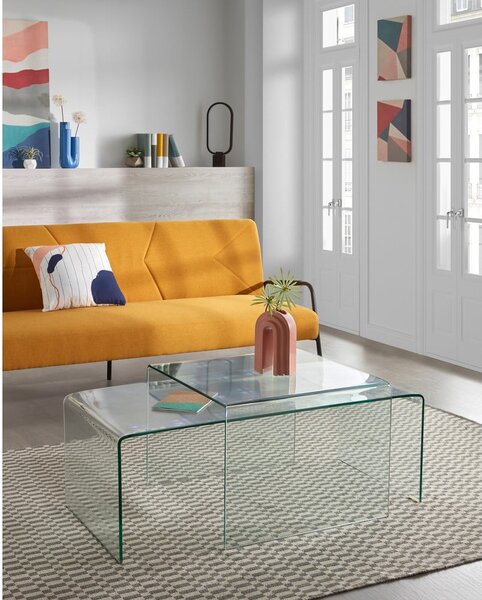 Skleněný konferenční stolek 50x110 cm Burano – Kave Home