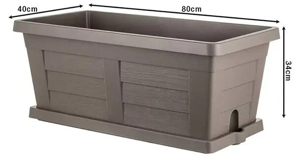 Bama Zahradní velkoobjemový truhlík Legno cappuccino, 80 x 40 x 35 cm, 80 cm