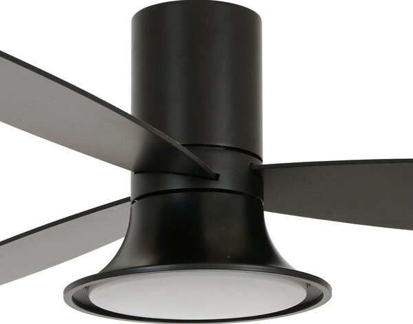 Stropní ventilátor Flusso s LED světlem, černá