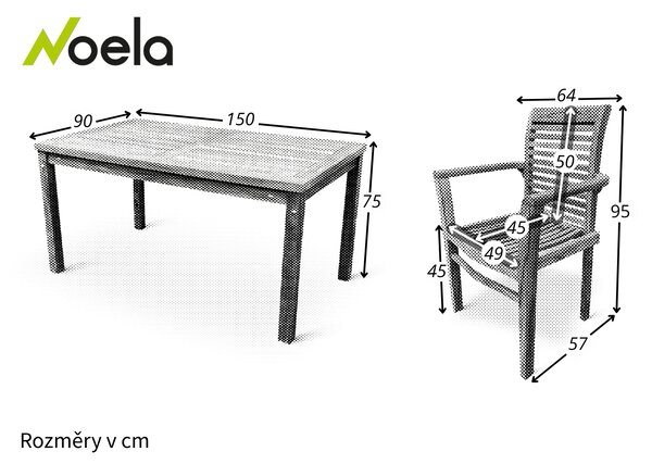 Noela Zahradní teakový set 1+4 pro 4 osoby Garden III
