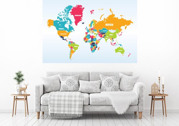 Mapa světa názvy zemí 75 x 50 cm