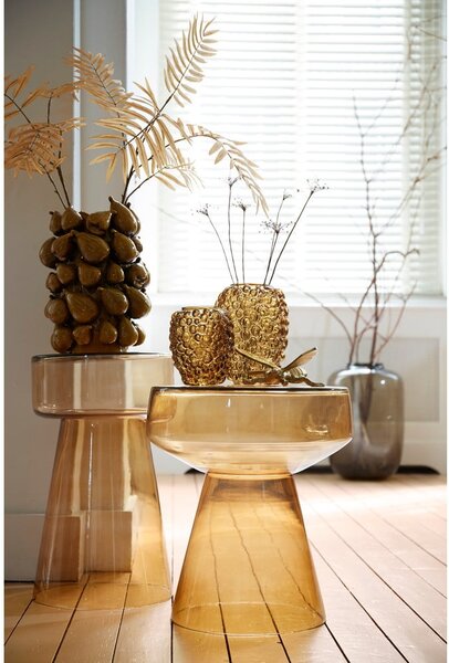 Skleněný kulatý odkládací stolek ø 30 cm Dakwa – Light & Living