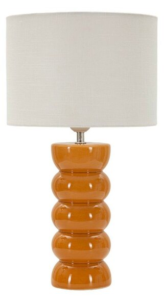 Keramická stolní lampa v hořčicové barvě/bílá s textilním stínidlem (výška 46 cm) Torr – Mauro Ferretti