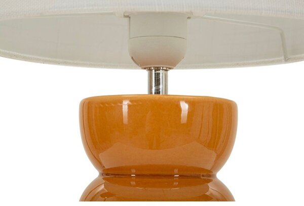 Keramická stolní lampa v hořčicové barvě/bílá s textilním stínidlem (výška 46 cm) Torr – Mauro Ferretti
