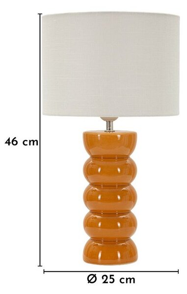 Keramická stolní lampa v hořčicové barvě/bílá s textilním stínidlem (výška 46 cm) Torr – Mauro Ferretti