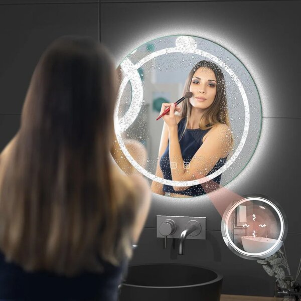 Rea Zrcadlo ⌀80 cm s regulovatelným LED osvětlením HOM-05520