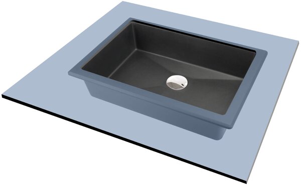 Deante Correo, granitové umyvadlo 500x350x140 mm, antracitová metalíza, DEA-CQR_TU5U