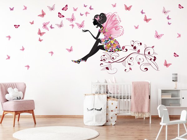 Dívka s motýlky arch 100 x 67 cm