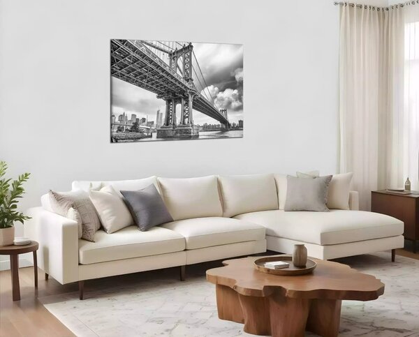 Obraz na stěnu Černobílý obraz Most Brooklyn