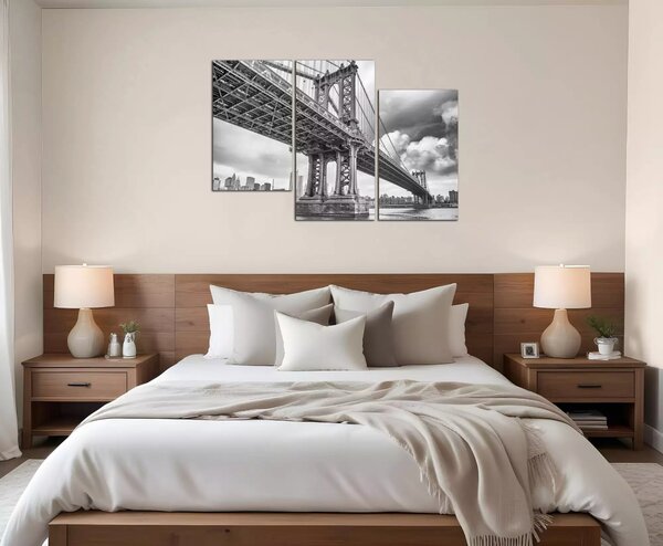 Obraz na stěnu Černobílý obraz Most Brooklyn