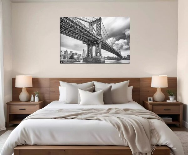 Obraz na stěnu Černobílý obraz Most Brooklyn