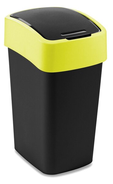 Žlutý/černý plastový odpadkový koš na tříděný odpad 25 l Flip Bin – Curver