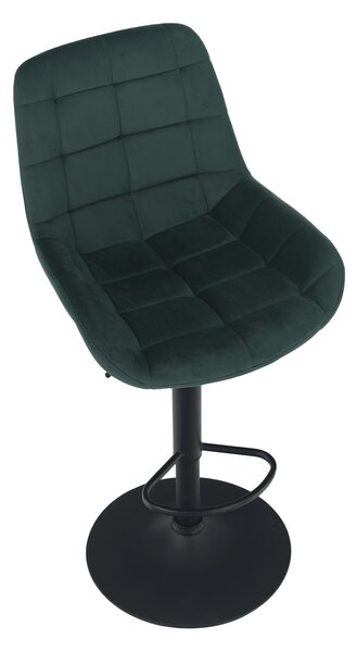 KONDELA Barová židle, tmavozelená Velvet látka, CHIRO NEW