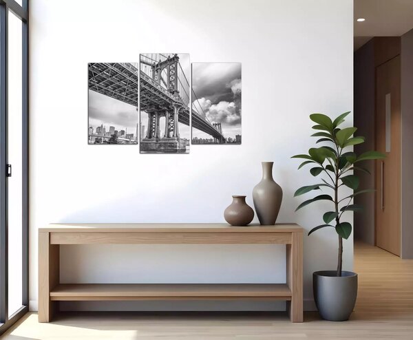 Obraz na stěnu Černobílý obraz Most Brooklyn
