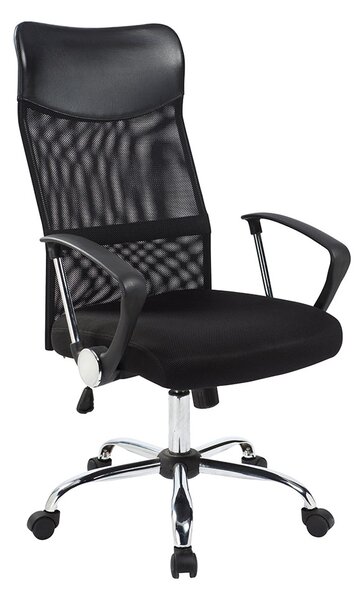 Ergonomická kancelářská židle s vysokou opěrkou - černá