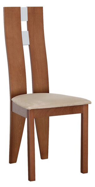 TEMPO Dřevěná židle, třešeň / látka béžová, BONA