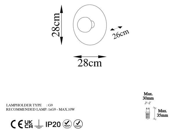 Nástěnné svítidlo v měděné barvě ø 28 cm Kurt – Opviq lights