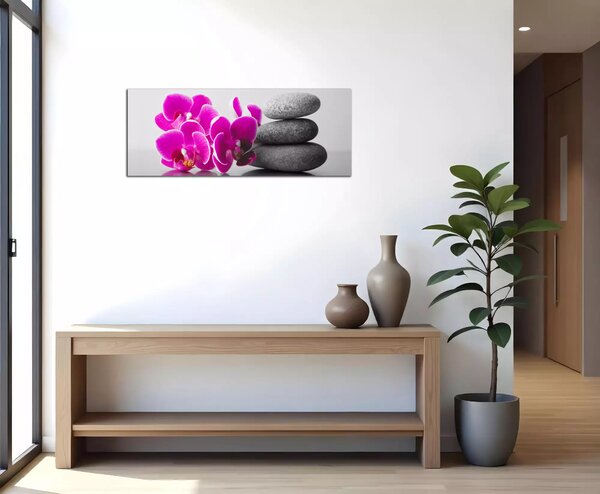 Obraz na plátně Orchideje se zen kameny