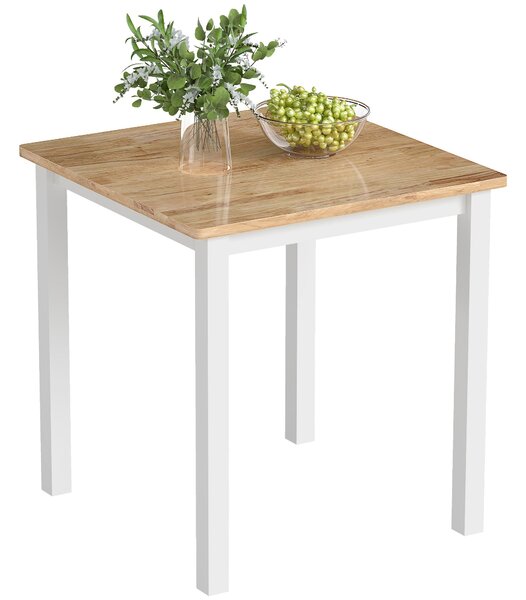 HOMCOM čtvercový jídelní stůl s dubovým dekorem, 69 × 69 cm — malý moderní stůl z dřeva gumovníku pro 2–4 osoby | Aosom