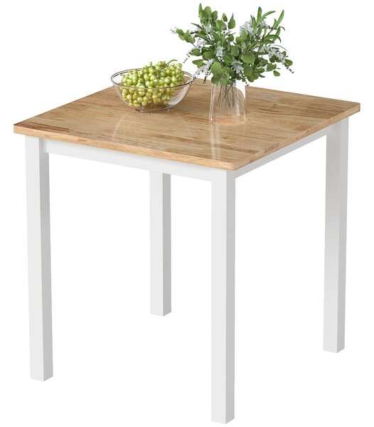 HOMCOM čtvercový jídelní stůl s dubovým dekorem, 69 × 69 cm — malý moderní stůl z dřeva gumovníku pro 2–4 osoby | Aosom