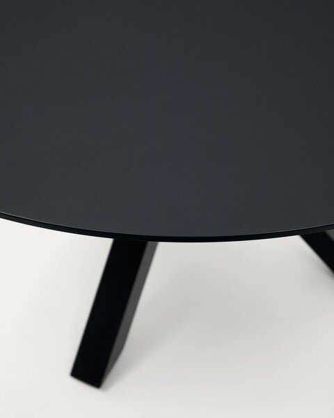 Černý kulatý jídelní stůl se skleněnou deskou ø 150 cm Argo – Kave Home