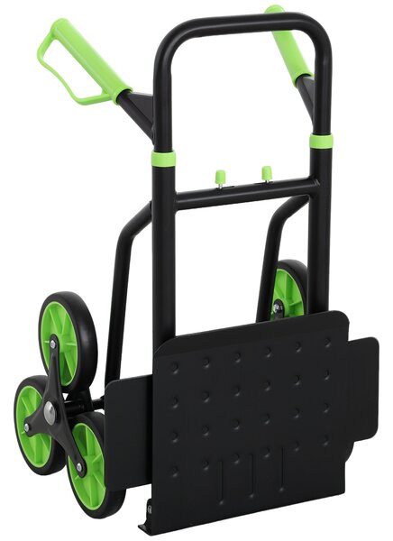 DURHAND skládací rudl pro schody s ocelovým rámem, nosnost 120 kg, výška 106,5 cm – transportní vozík do domu, dílny i skladu, zelený | Aosom