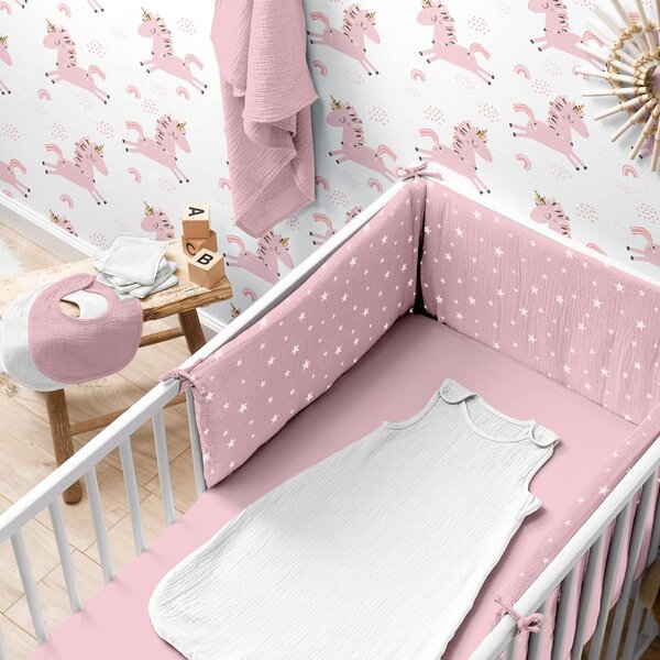 Napínací mušelínové dětské prostěradlo do postýlky 60x120 cm – Bébé Douceur